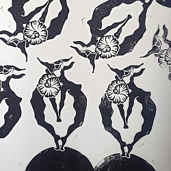 linogravure, magali schmitzler, encre, série