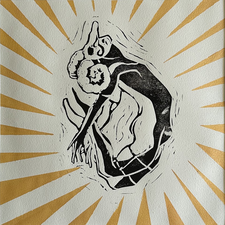 Linogravure, magali schmitzler, danse, saut, série